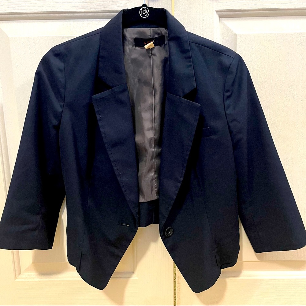 LUX Navy blue cropped blazer SMALL